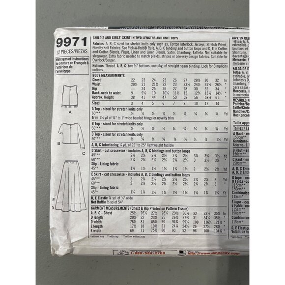90s Simplicity Jessica McClintock 9971 Sewing Pattern Size 7-14 Tops Skirts CUT - Picture 3 of 6